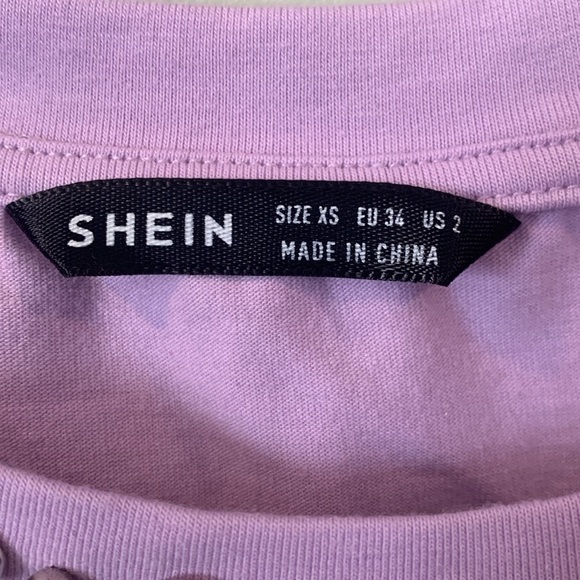 SHEIN Women’s XS Small Purple Beaded Embellished Purple Short Sleeve T-Shirt - Picture 3 of 5